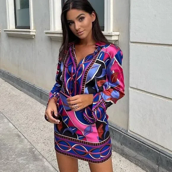 Zara Top Pucci Style Printed Blouse Size XS • BLOGGER FAVORITE •NEW WITH TAGS • - Picture 5 of 16